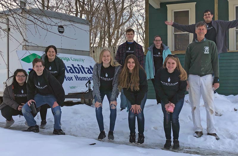 PTK Honors Club students helping rehab a house with Habitat for Humanity in Auburn, NY